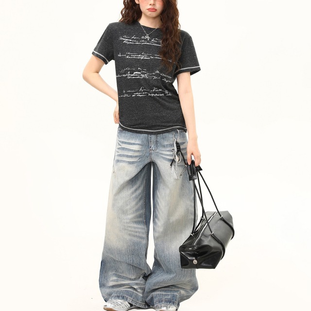 vintage letter short-sleeve tee　ヴィンテージレター半袖ティー　J1934