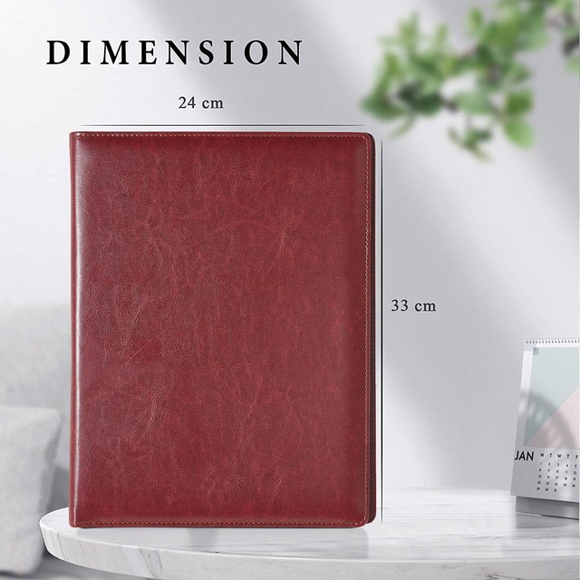 Panavage バインダー A4 クリップボード PU クリップ ファイル 二つ折り 多機能 ペンホルダー ポケット付き 名刺入れ メモ帳付き (茶色)