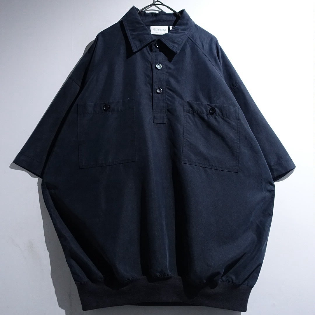 Black Smooth Nylon Pullover S/S Shirt