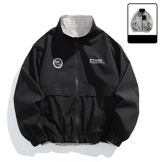 Zip-Up Stand Collar Reversible Jacket [2237]