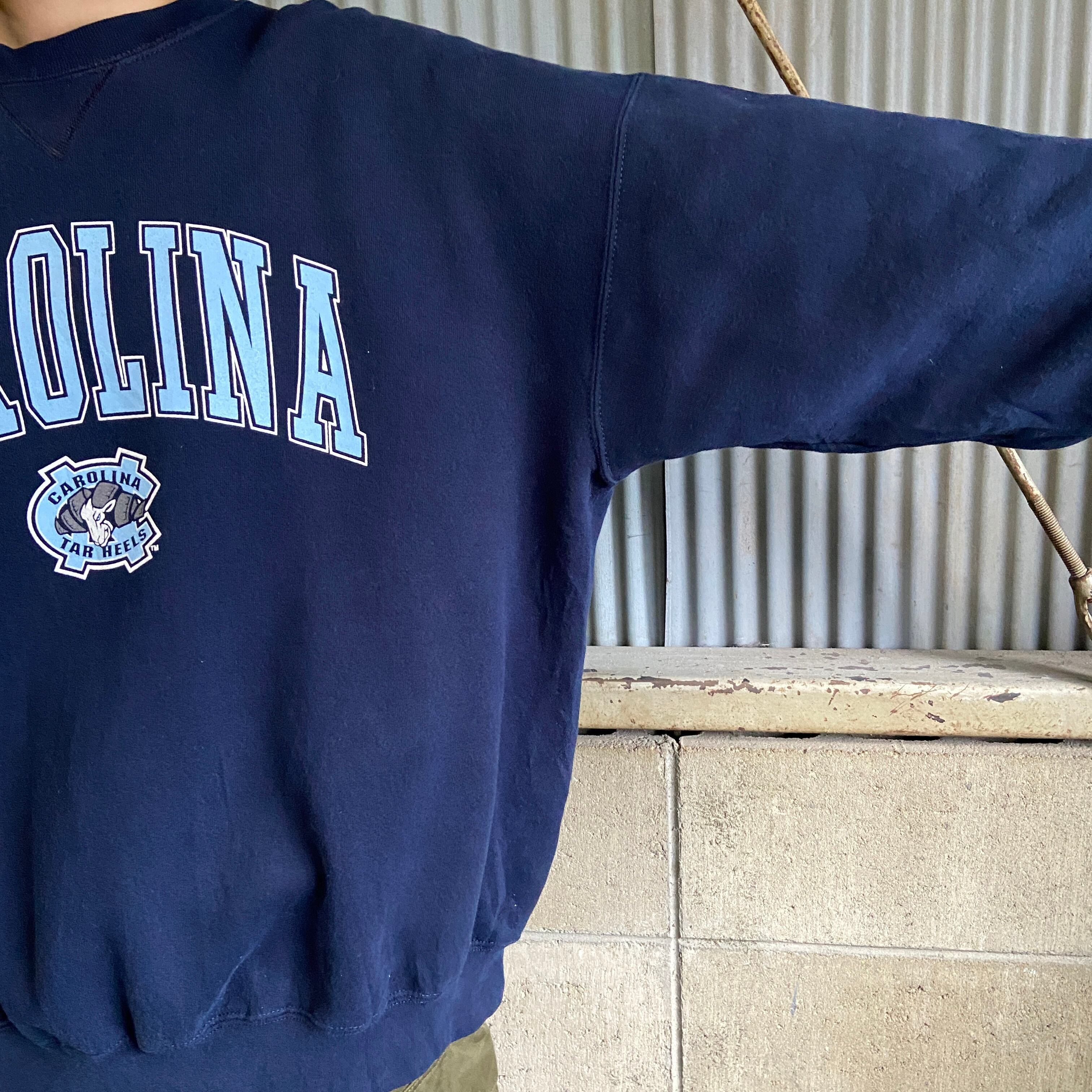 ビッグサイズ USA製 90年代 CAROLINA カレッジロゴ スウェット メンズ2XL 古着 90s ヴィンテージ ビンテージ トレーナー  ネイビー 紺 大きいサイズ【スウェット】【SW20】【AN20】 | cave 古着屋【公式】古着通販サイト