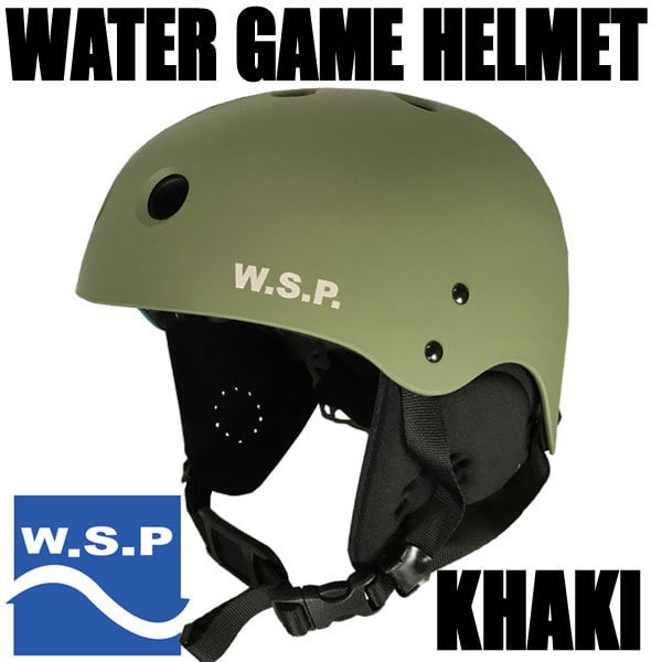 JWBA認定品 超軽量W.S.P.ウォータースポーツ用ヘルメット カーキ スケボーシェイプ | ガムシャラナスポーツ