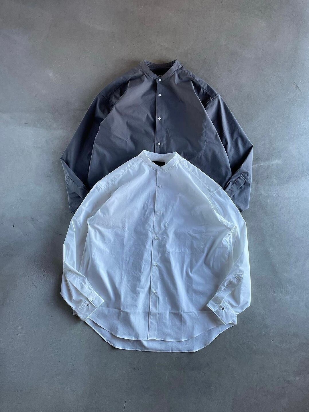 GOLDWIN【Oversized Band Collar Shirt】MN | LARGE LAB TOWN 