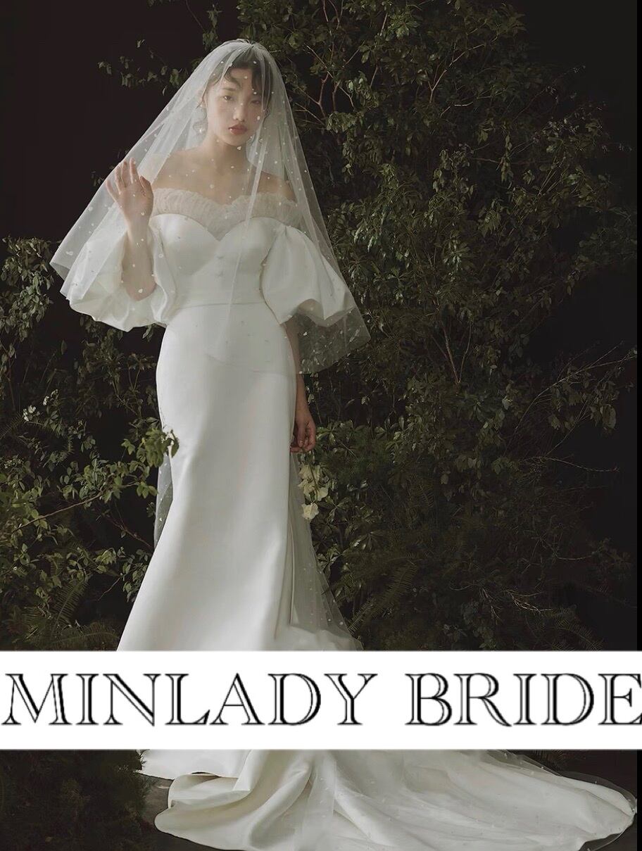 アンティーク オフショルダー ウェディングドレス | MINLADY BRIDE