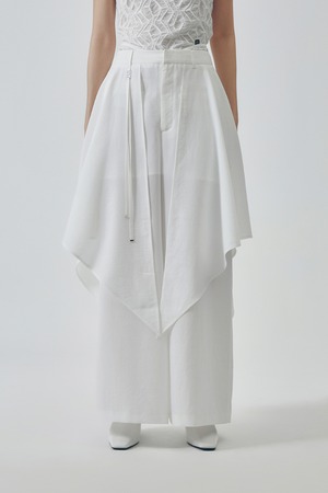 [TREEMINGBIRD] Layered Drape Strap Trouser [ White ] 正規品 韓国ブランド 韓国通販 韓国代行 韓国ファッション TRMNGBD tmb TREEMING BIRD トリミングバード 日本 店舗