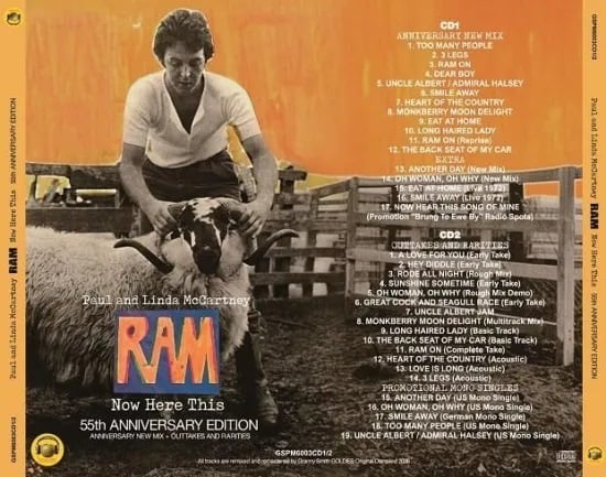 PAUL McCARTNEY / RAM : Now Hear This - 55th ANNIVERSARY EDITION