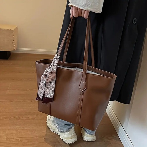レディースバック ブラウン トートバック ヴィンテージバック 無地 おしゃれ 仕事カバン デイリーバック