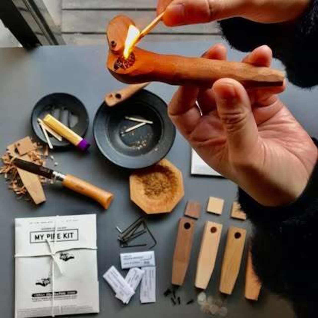 紙タバコのパイプを自作できる パイプ手作りキット PIPE WHITTLING DIY KIT