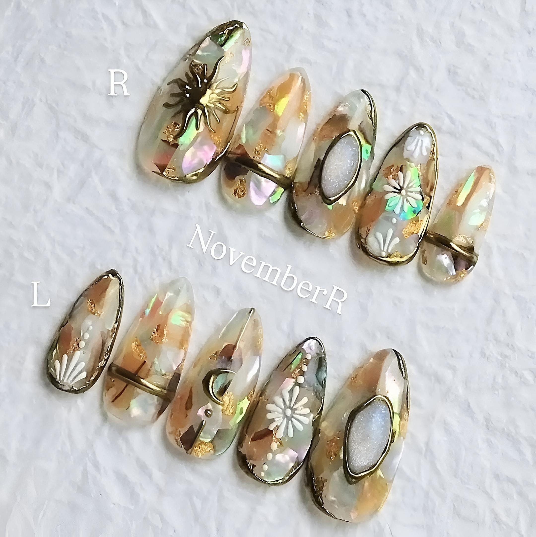 ネイルオーダー専用ページ　No.88 LA889☆シェル埋め尽くしネイルチップ | NovemberR 〰️ネイルチップ