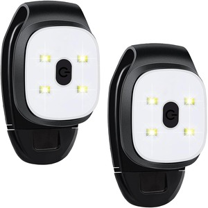 【在庫処分】ランニングライト 2個入 LEDクリップライト USB 充電式 3種類の照明モード 夜間照明 発光 軽量 ランニングウォーキングライト ジョギング ハイキング キャンプ 犬の散歩に (2個入)