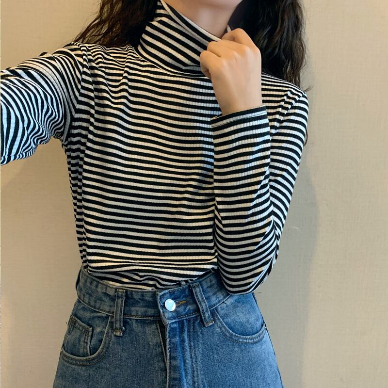 ストライプシャツ スプリングオータムTシャツ サマートップス ロング 春物 夏物 秋物 試着室79657364920