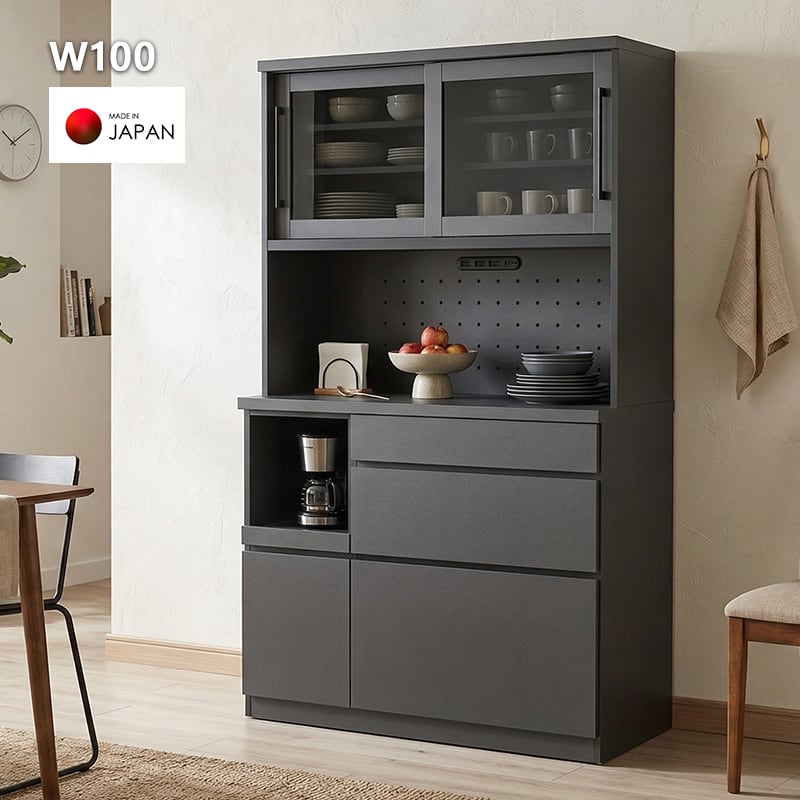 【たれぱんだ】キッチンボード 食器棚 幅100 次回5月中旬頃入荷予定】キッチンボード 幅100 完成品 木製 国産 食器