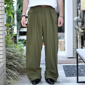 NEW・GEN  drape silhouette wide 2tuck slacks khaki