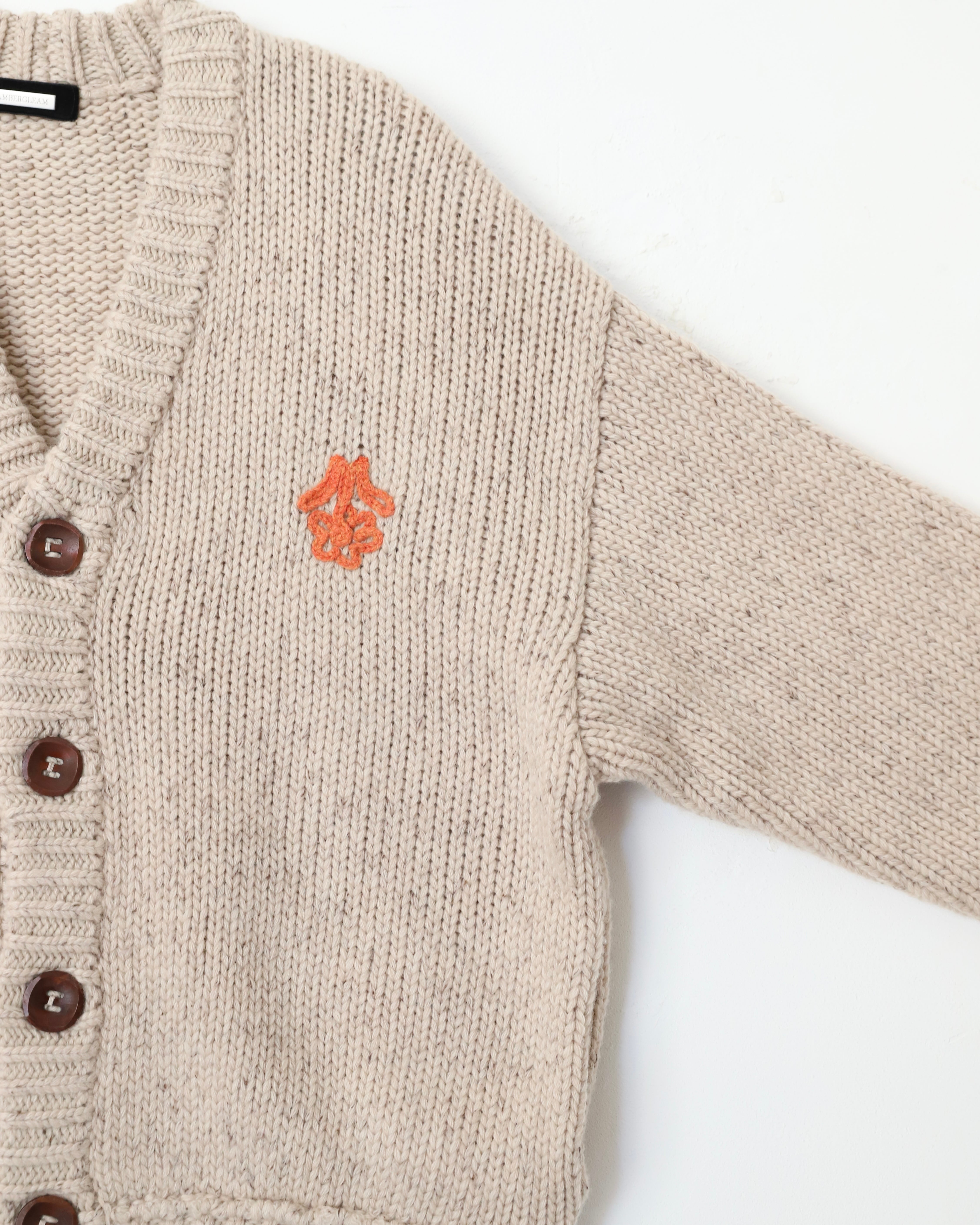 V Neck Wool Knit Cardigan/Green | AMBERGLEAM