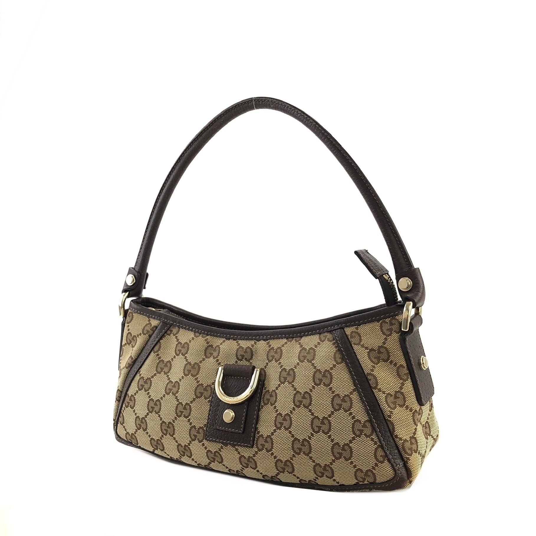 GUCCI グッチ GGキャンバス レザー ホーボー アビー ハンドバッグ