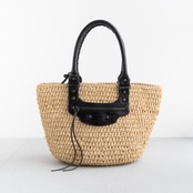 バレンシアガ パニエXS ラフィア ショルダーバッグ