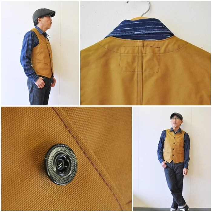 シュガーケーン　SUGARCANE　ブラウンダック　ワークベスト　SC１４３７５　13oz. BROWN DUCK WORK VEST　 東洋エンタープライズ | bluelineshop powered by BASE