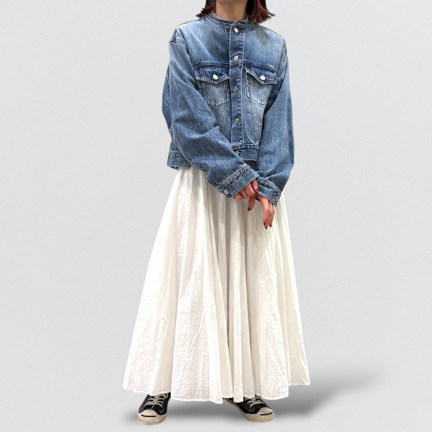 cafune no collar denim jacket | CoCo Cuore