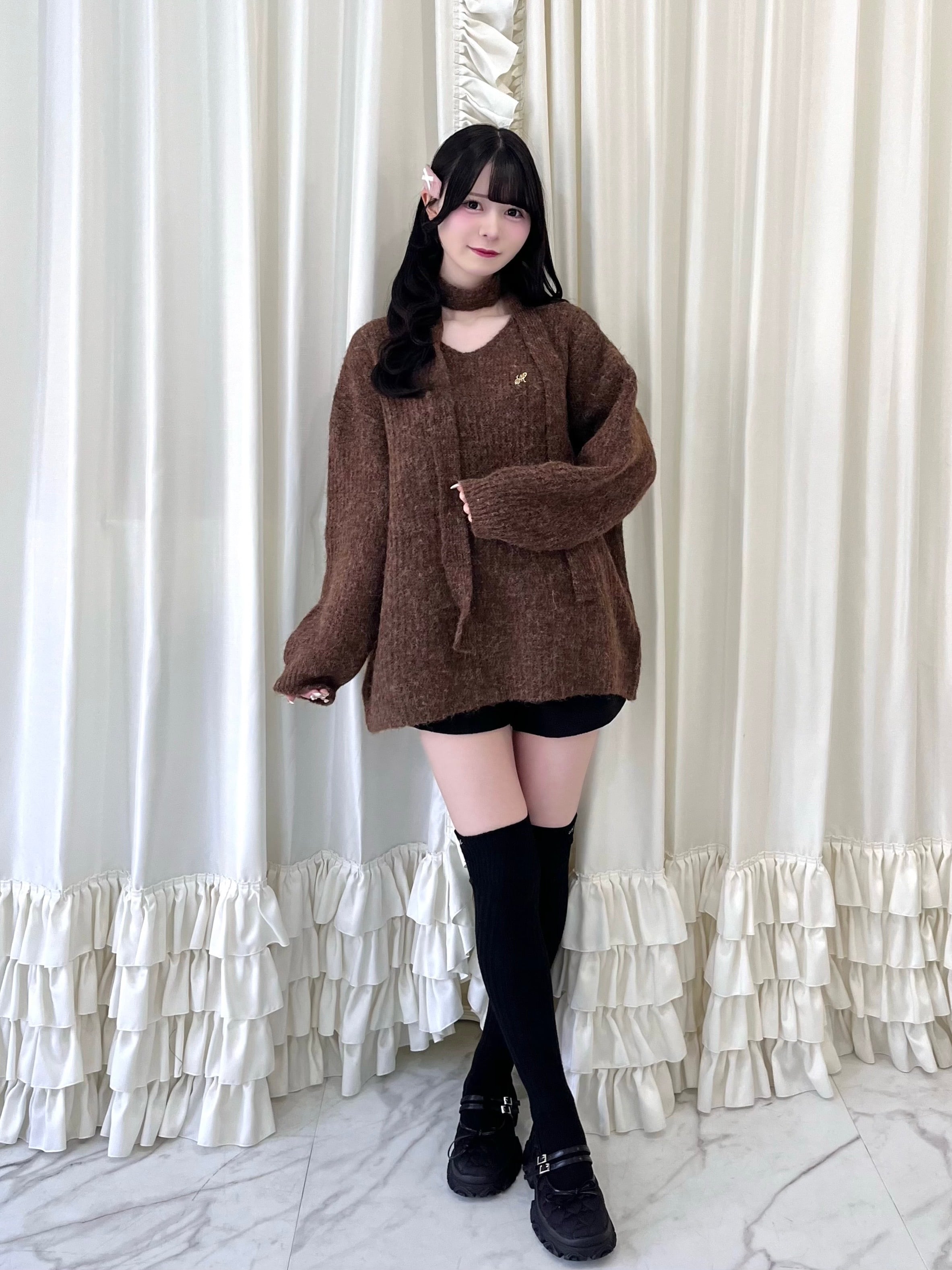 【LAST2】M loose choker knit