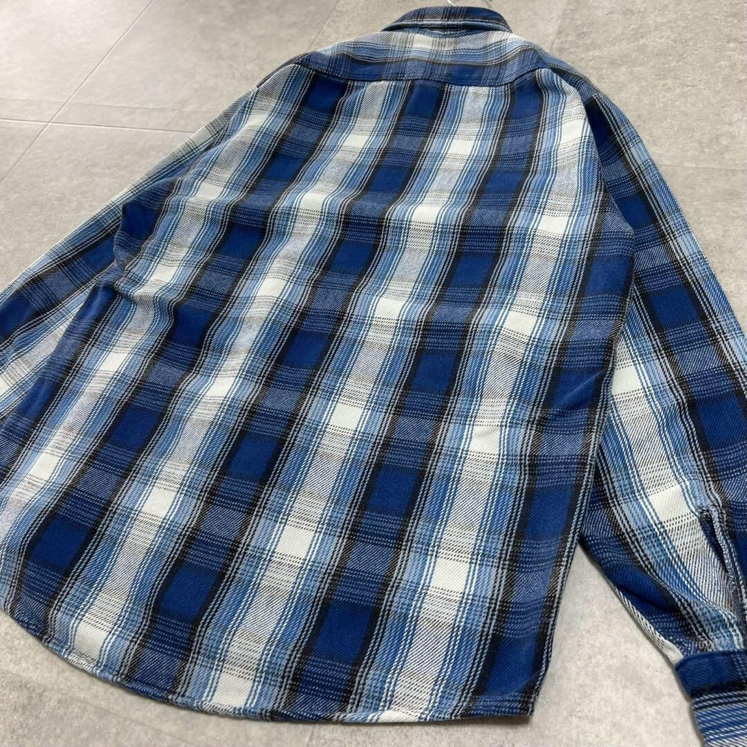 90's FIVE BROTHER ファイブブラザー ネルシャツ 2XL】【90年代】FIVE BROTHER ファイブブラザー 無地 フランネルシャツ