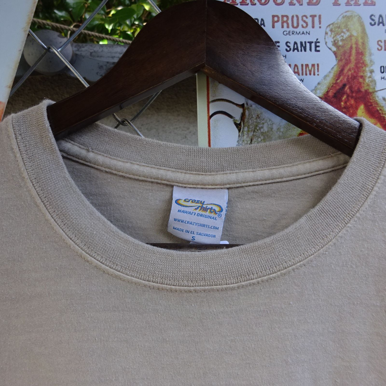 デッドストック クレイジーシャツ プリントTシャツ S ベージュ