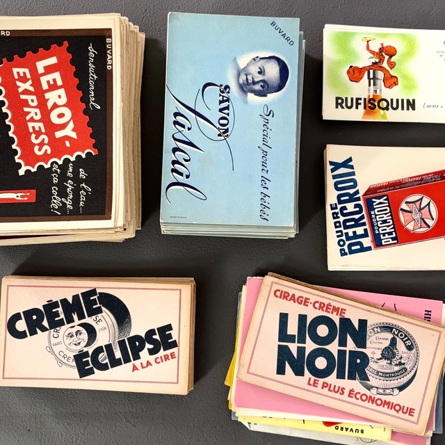 416枚 フランス ヴィンテージ ビュバー｜広告インク吸取紙 アンティーク紙ものアソート 2212034