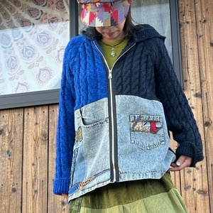 異素材ニットアフリカン