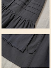 Délavé Gris Cotton Tiered Skirt F0820