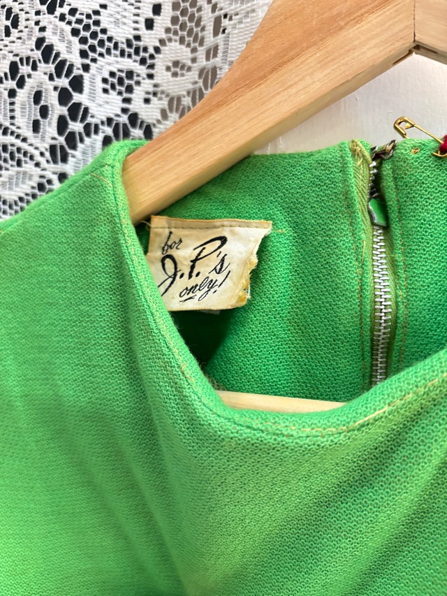 60’s light green ponpon dress