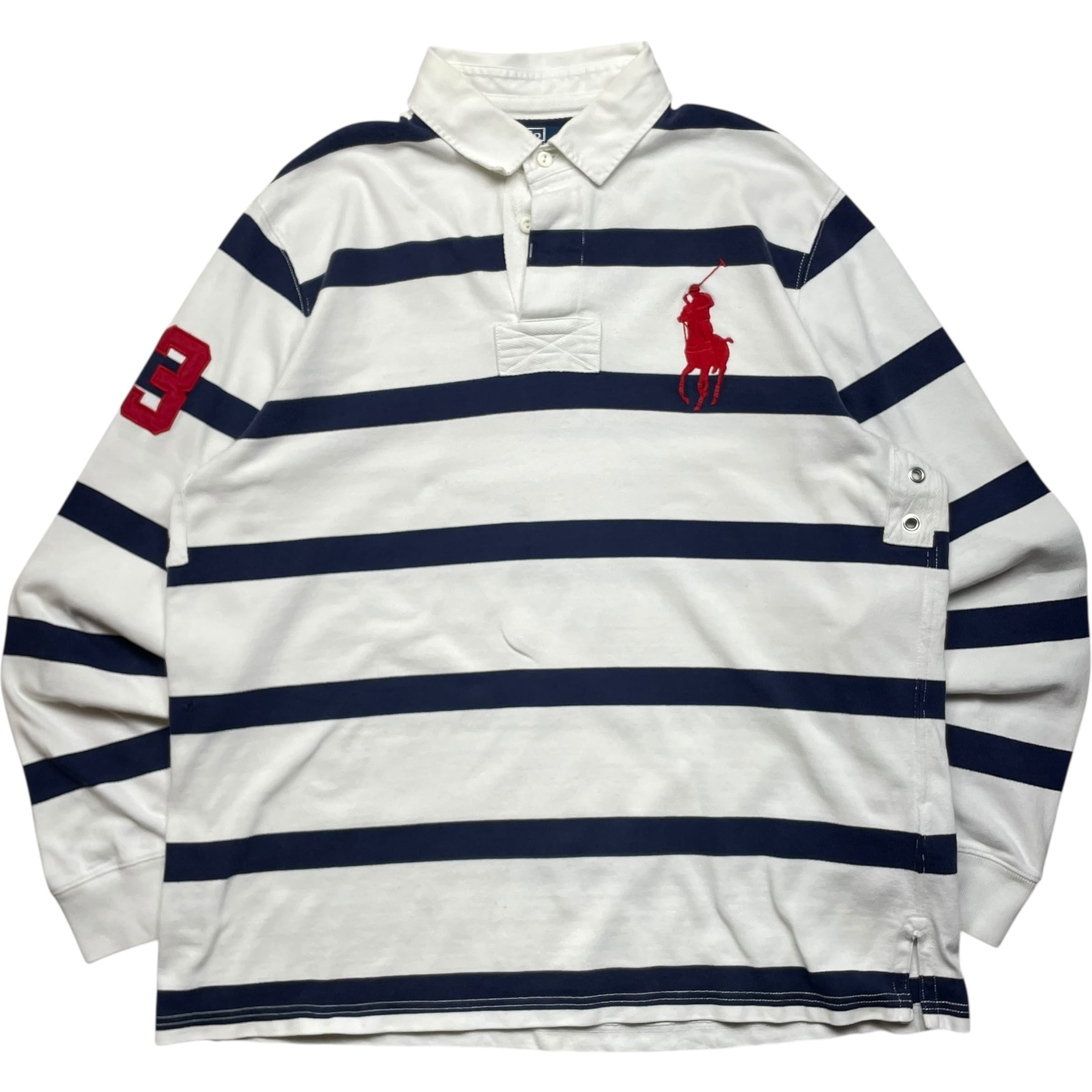 《XL》 Polo by Ralph Lauren ポロバイラルフローレン ビックポニー ホワイト ブルー no.9380