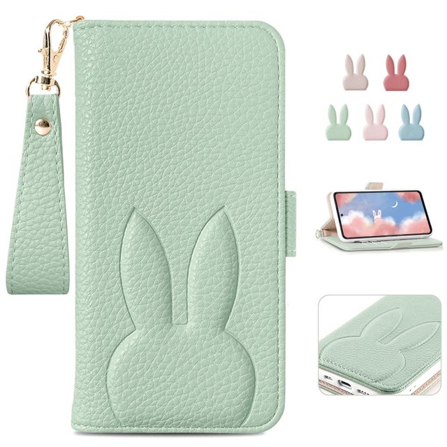 Kahper For Google Pixel 8 ケース 手帳型 人気 スマホケース Pixel 8 グーグル ピクセル 8 手帳型 可愛い ストラップ付き 女性 カード収納 横置き機能 衝撃吸収 スタンド機 能付き 肌感レザー ウサギ どうぶつ 大人 動物柄 着脱しやすい
