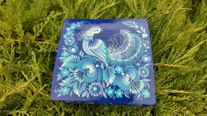 ペトリキウカ塗りのジュエリーボックス 15cm（ティモシェンコ作）ウクライナ製