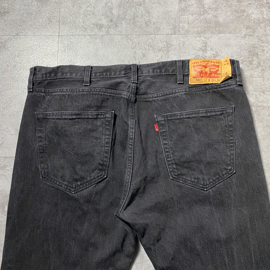 W40 L32】Levis 501 リーバイス ボタンフライ ストレート ブラック 