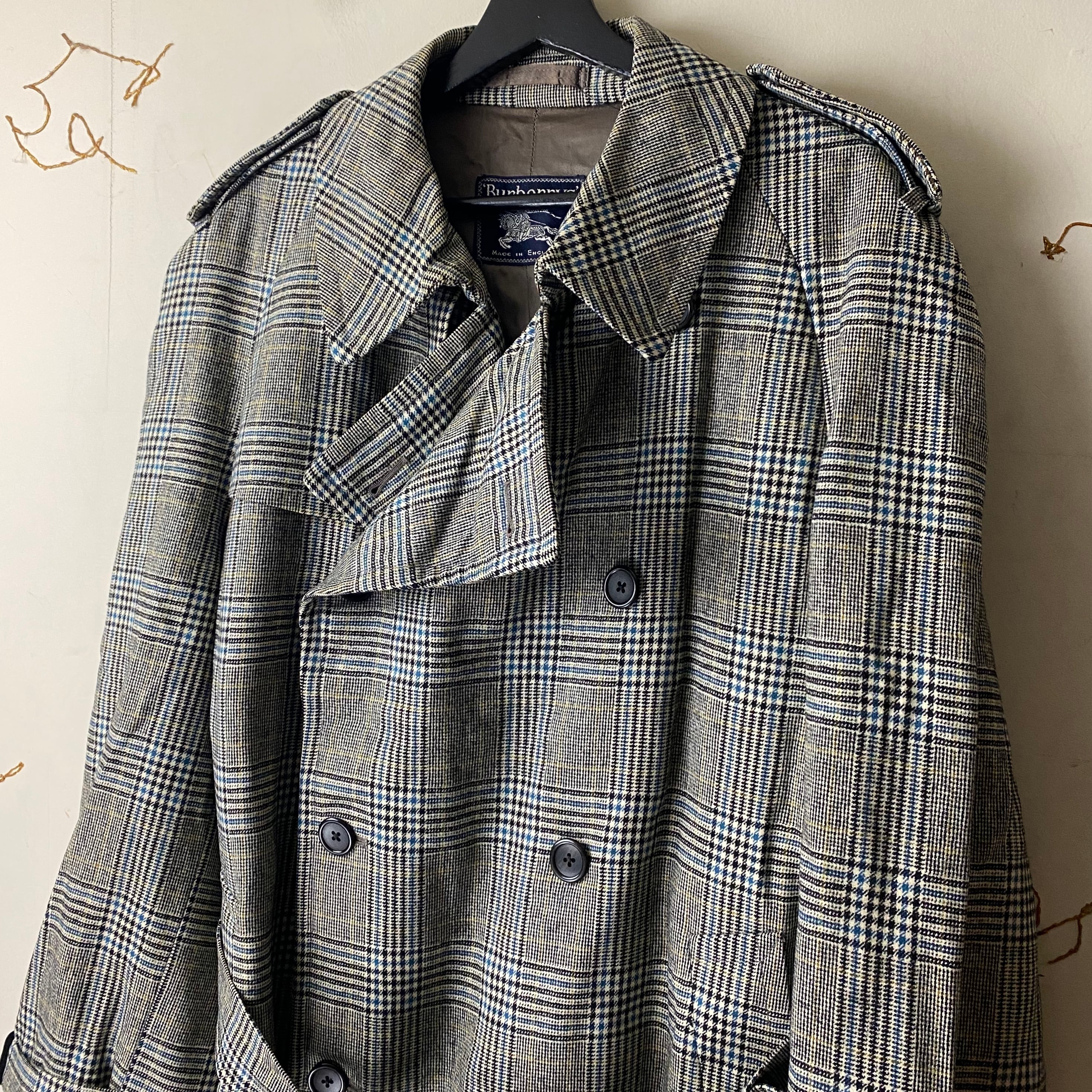 ジャケット・アウター vintage Burberry novacheck wool coat et Wool coat Burberry Beige size 42 IT in Wool - 43654174