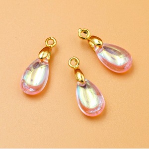 【C533】Aカン付しずくペンダント　18kgp　2個