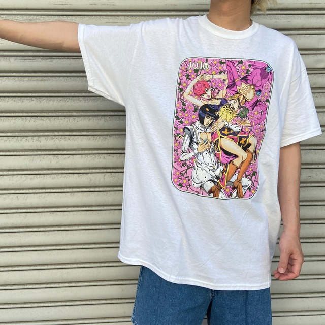 JOJO ジョジョの奇妙な冒険 アニメt キャラt プリントt ホワイト XL