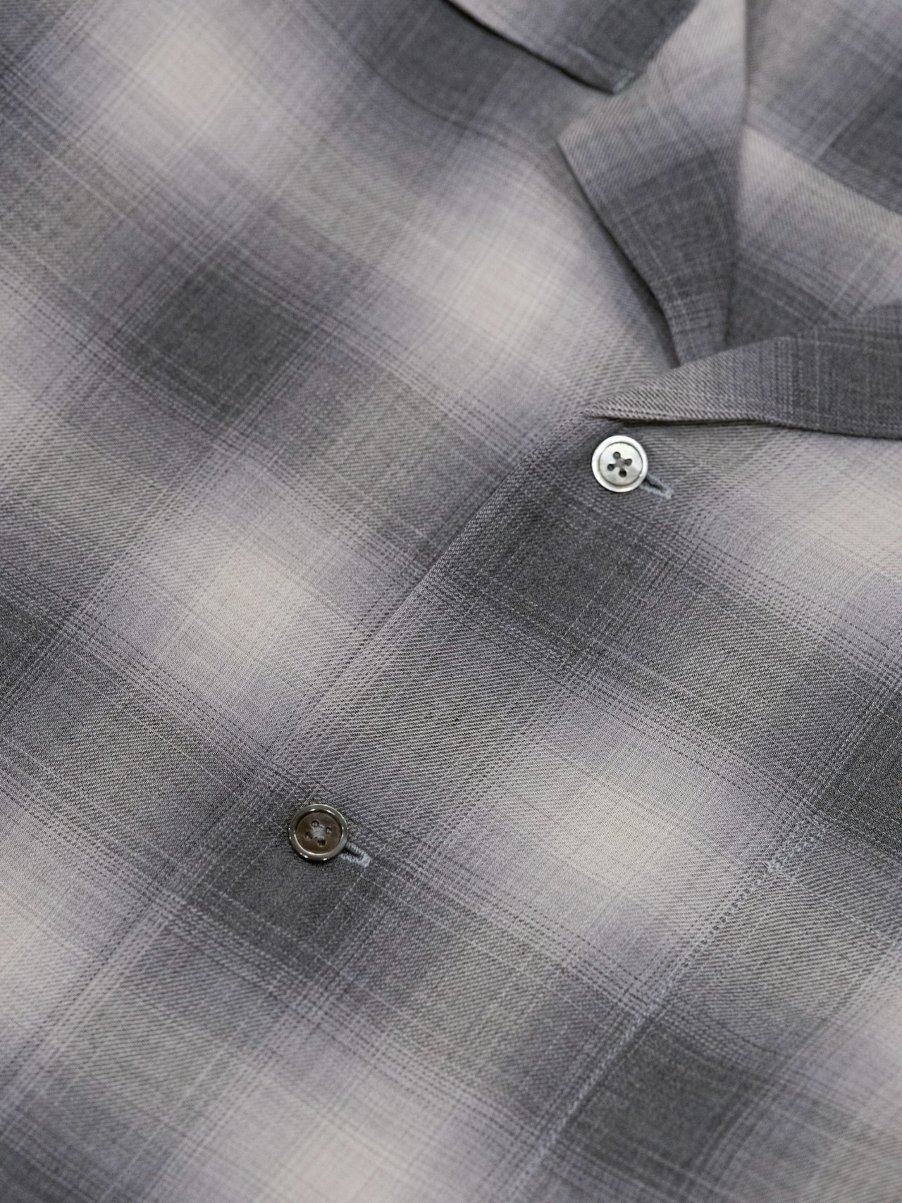 Ombre Check Open Collar Shirts