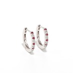 ルビー フープ ピアス Pt900 / 0.050ct×2 / DA 0.050ct×2