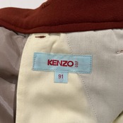 KENZO GOLF ケンゾー ゴルフ ロゴ入り ツータック スラックスパンツ サイズ 91 /メンズ/テラコッタ系
