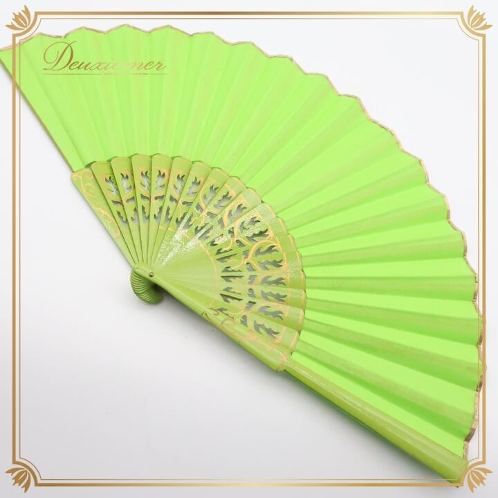 フラメンコ アバニコ 扇子 Abanico Espaol 小物 小道具 32cm グリーン