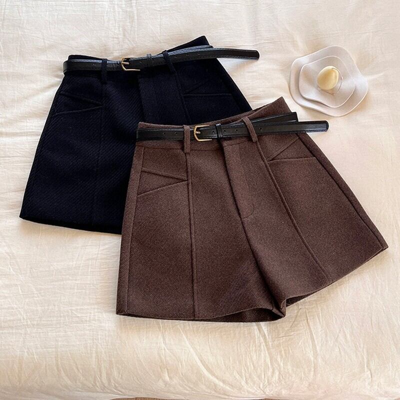 High waist A-line short pants