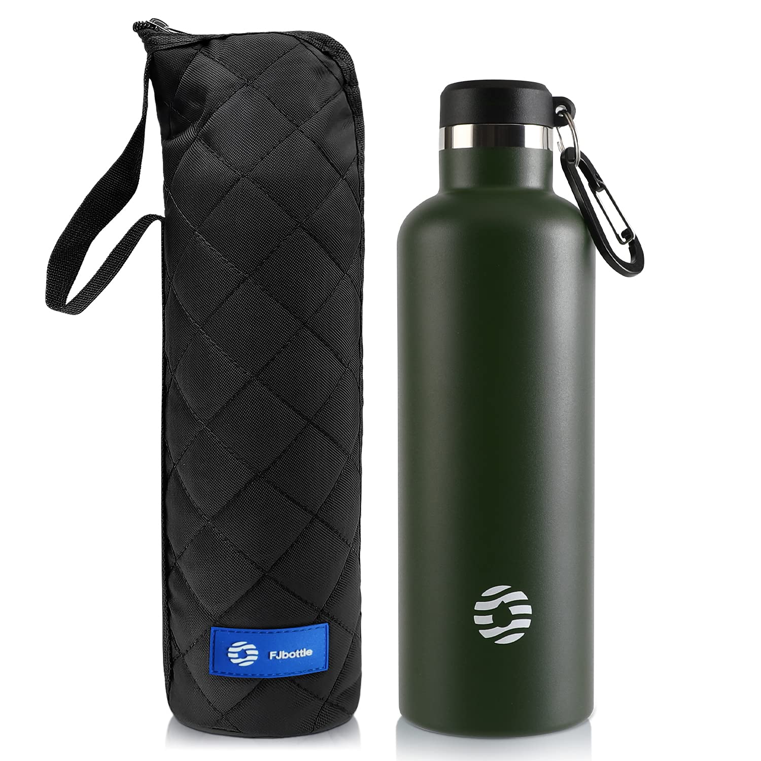 【在庫のみ】FJbottle 水筒 750ml 真空断熱 保温 保冷 第2世代 スポーツボトル 直飲み ステンレスボトル スポーツ飲料対応 水筒カバー付き 男の子 女の子 大人 子供 グリーン
