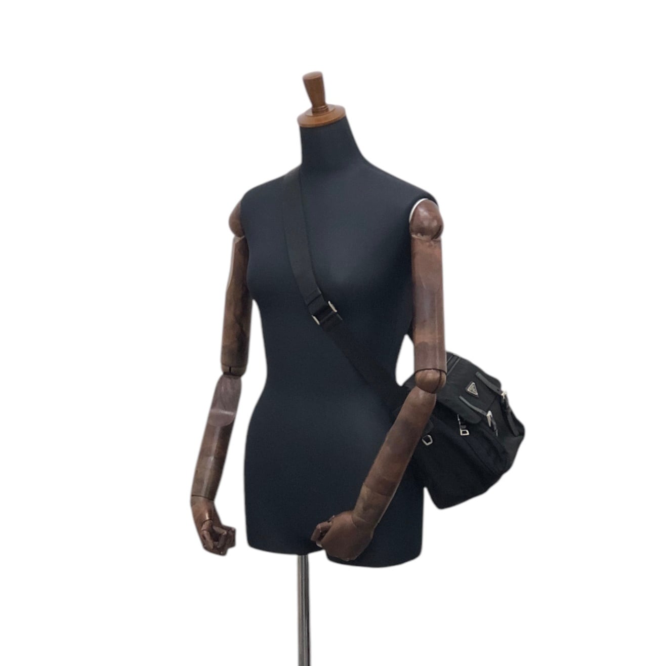 PRADA プラダ ショルダーバッグ ブラック ナイロン フロントバックル