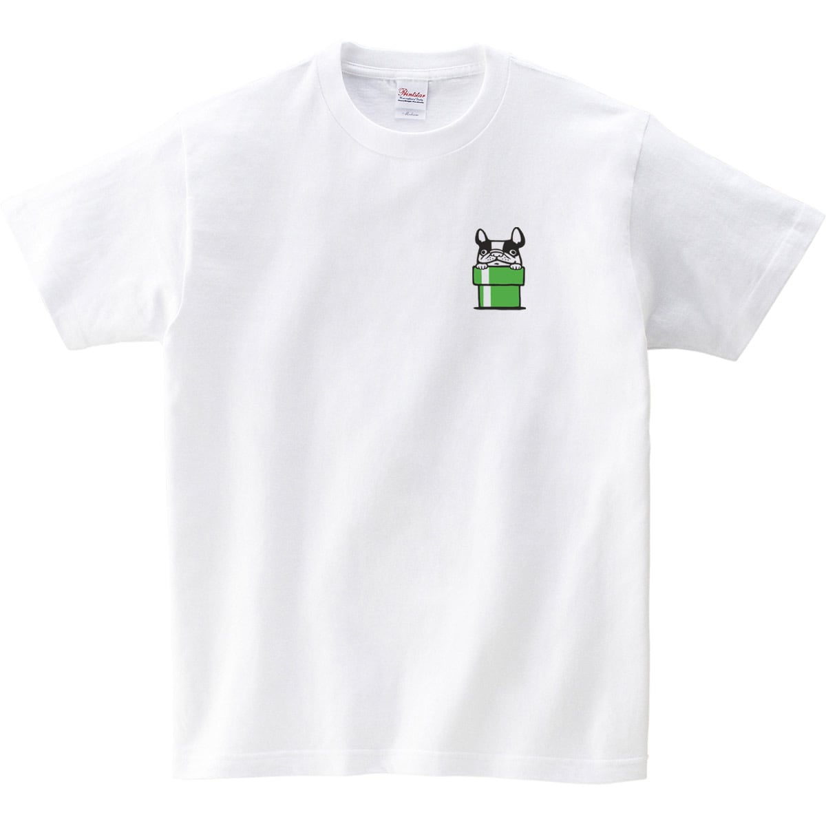 土管からひょっこり フレブル Tシャツ dog72 犬 ブヒ フレンチ