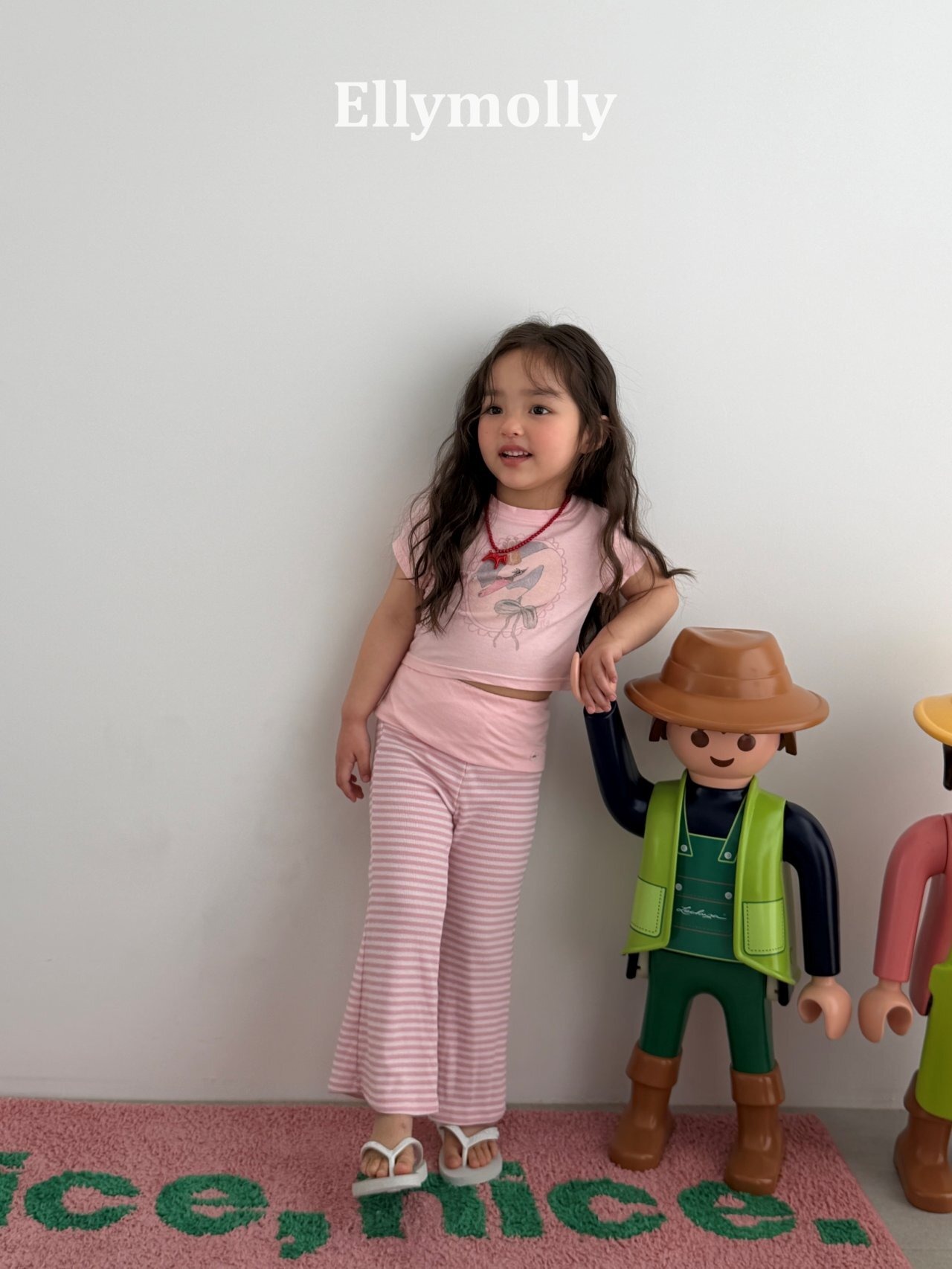pink JS(130)［即納］pop semi clay pants / elly molly 26summer