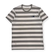 THE NORTH FACE ザノースフェイス ボーダー 半袖 Tシャツ/グレー×ホワイト メンズ