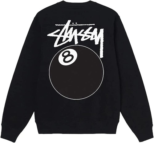 【ステューシー】スウエットトレーナー STUSSY 8BALL CREW BLACK [並行輸入]