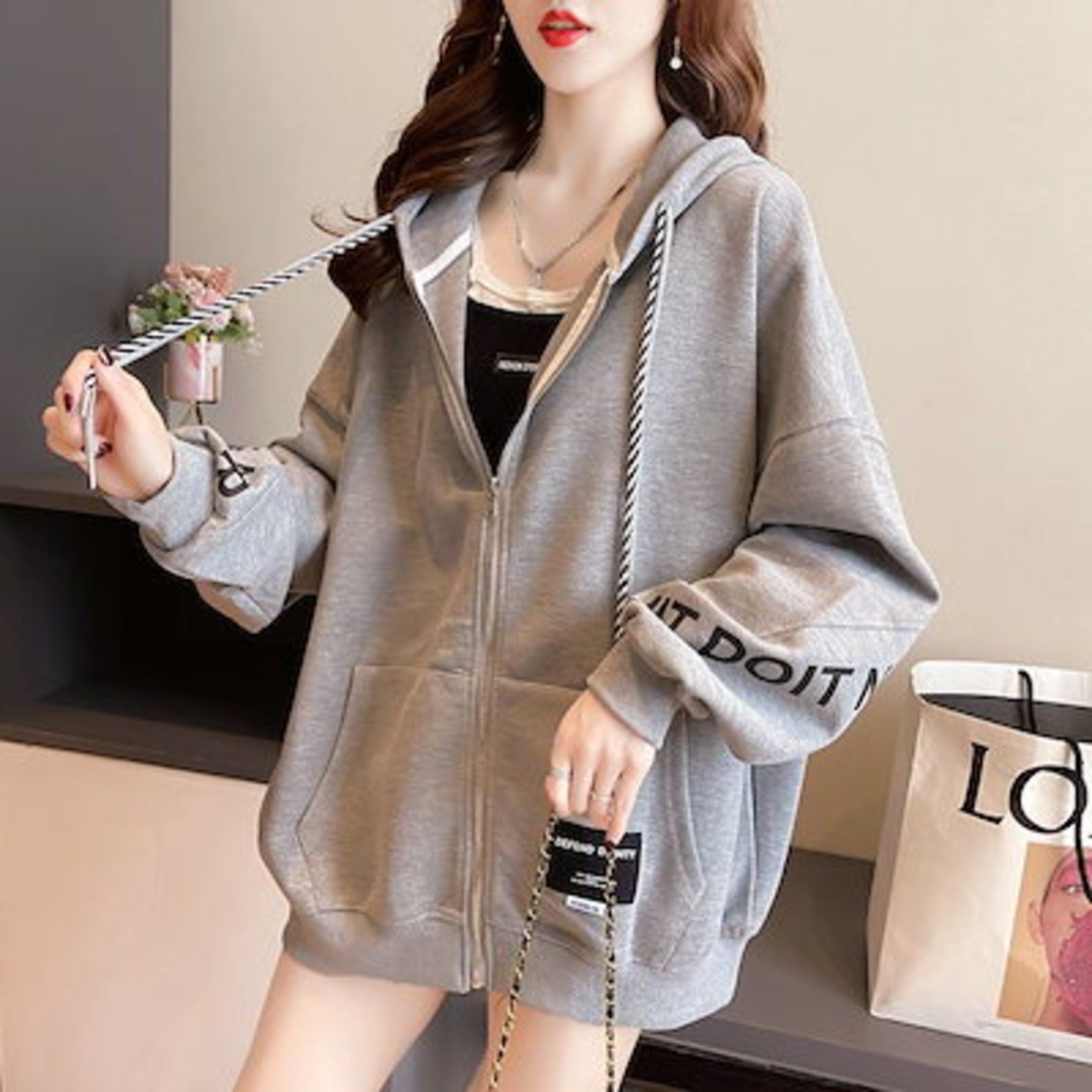 秋 パーカー レディース 秋アウター ゆったり長袖 トップス oversize 
