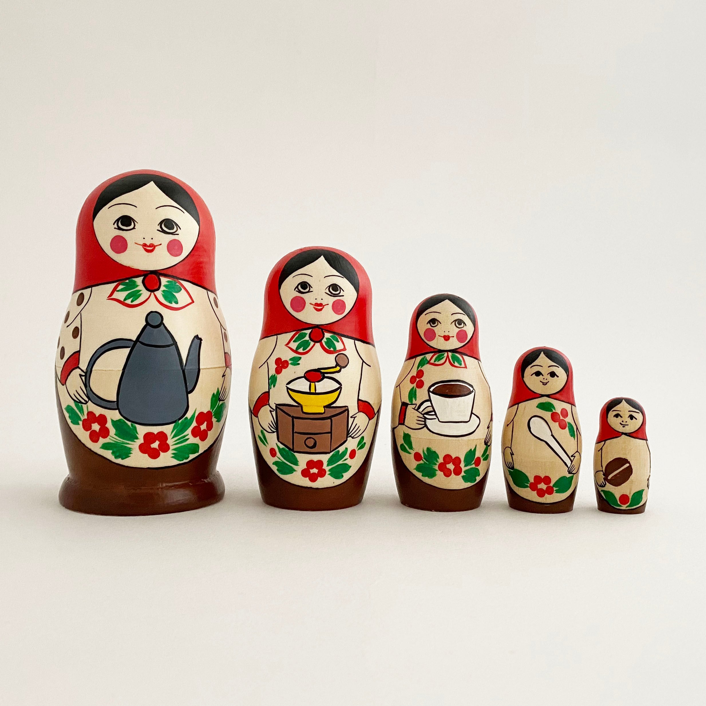 コーヒー娘』マトリョーシカ（大/5個組） | kokeshka