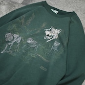 wolf embroidery x print sweat